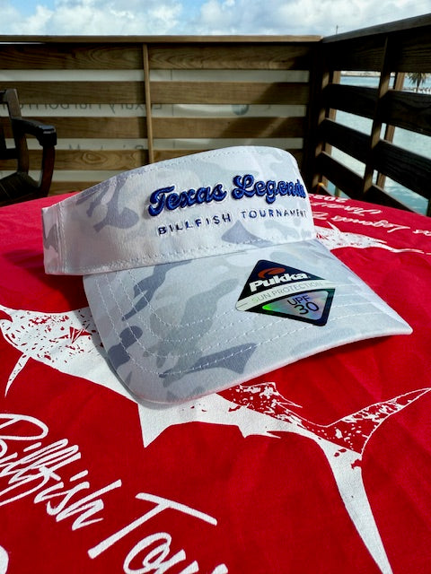 Blue and White Camo Visor